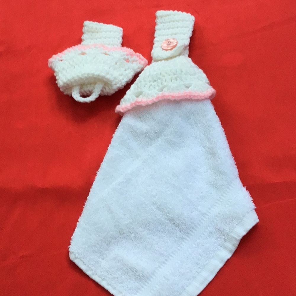 Handmade Crochet Towel Toppers (set of 2)